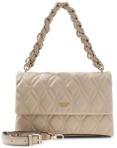 GUESS schoudertas Maxine Flap Crossbody Light Taupe