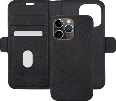 iPhone 13 Pro Max Bookcase hoesje - dbramante1928 - Effen Zwart - Leer