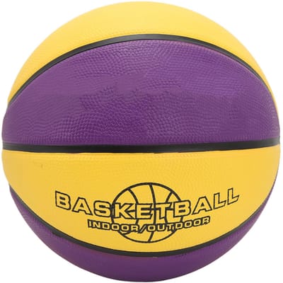 Rubberen Basketbal Rubber Geel Paars Zachte Aanraking Gemakkelijk Vast te Pakken Sport Basketbal voor Kinderen Jeugd Jongens Meisjes Size 5