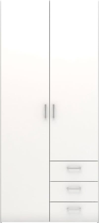 Hioshop Spell Kledingkast B - 175 cm - 2 deuren, 3 lades - Wit