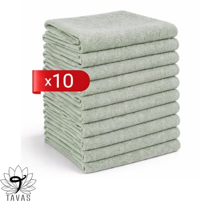 Tavas Harmonie Gastendoekjes 30x50 cm Mint groen Set van 10 100% Katoen Gastenhanddoek Rechthoek Handdoek Keuken Hotelkwaliteit Gastendoek