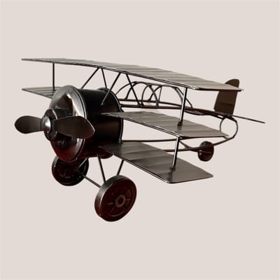 Metale Wijnfles houder - Vliegtuig - 20 x 38 x 38 cm (HxBxL)