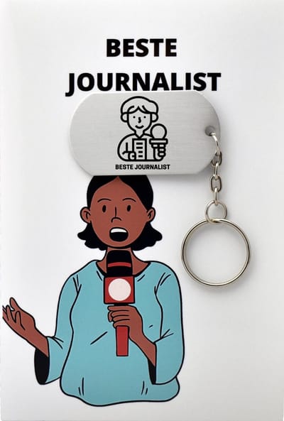 Beste Journalist Sleutelhanger inclusief kaart – Journalist cadeau – beste Journalist- Leuk kado voor je Journalist om te geven - 2.9 x 5.4CM