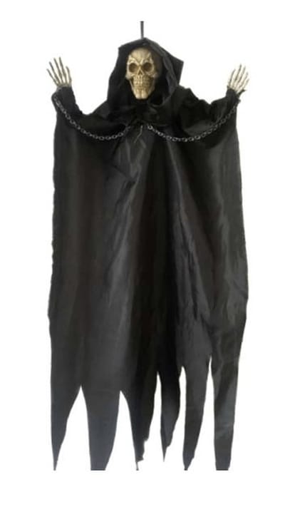 Hangende Skelet Zwart Gewaad 65cm