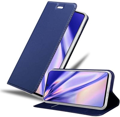 Cadorabo Hoesje geschikt voor Samsung Galaxy A71 4G in CLASSY DONKER BLAUW - Beschermhoes met magnetische sluiting, standfunctie en kaartvakje Book Case Cover Etui