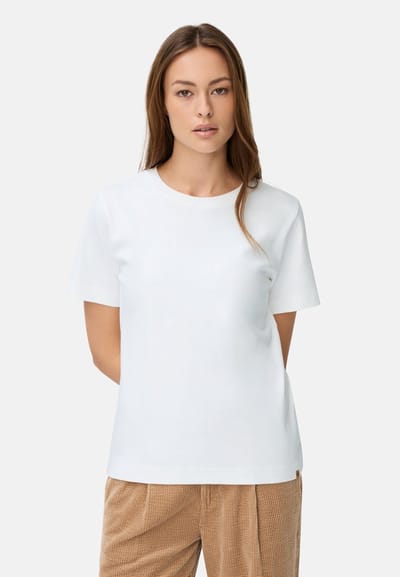 camel active T-Shirt van puur katoen - Maat womenswear-XXS - Melkwit