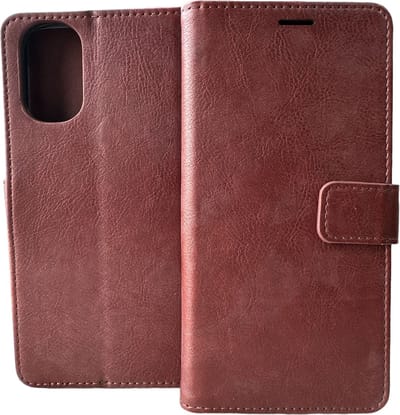 Portemonnee Bookcase Hoesje Geschikt voor: Motorola Moto E32 / E32s - Bruin