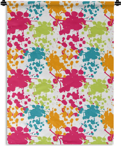 Wandkleed - Wanddoek - Patronen - Verf - Regenboog - 150x200 cm - Wandtapijt
