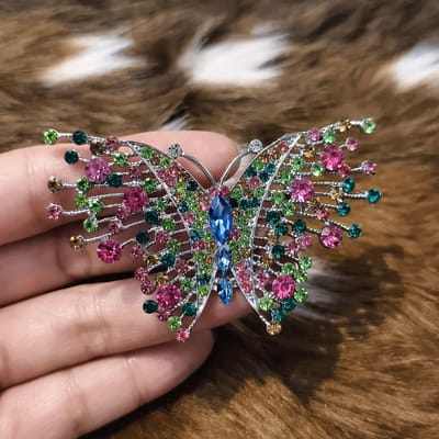 Vintage Zware Industrie Kristallen Vlinder Serie Speld Broche Voor Vrouwen Mannen Mode Klassiek Verfijnd Emaille Pin Corsages