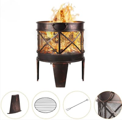 Vuurkorf 58x45 cm - Vuurschaal voor buiten - Tuinhaard - Terrashaard - Geschikt voor BBQ