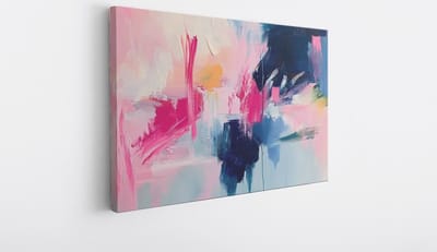 Saammp Canvas Schilderij - Pastel Blauw - Abstract - 30x20 - Foto op canvas - Wanddecoratie - Muurdecoratie Woonkamer - Slaapkamer decoratie - Canvas Print