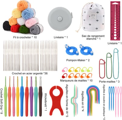 Haakset 64-delig – Complete Haaknaaldenset met Accessoires en Opbergcase, DIY Set voor Beginners