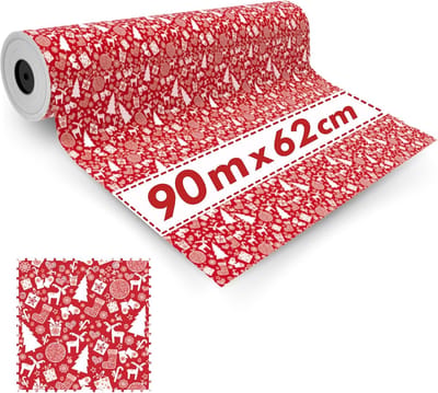 Cadeaupapier Rol - Kerstmix Papier - Cadeaus Inpakken - Recyclebaar Materiaal - 62 cm x 90 m