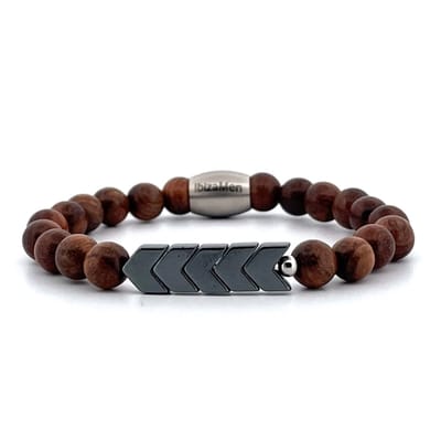 Heaven Eleven KIDS - meisjes - armband - kruis - hout - bruin - 6mm - 14cm