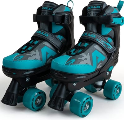 Apollo Champion Verstelbare Quad Skate - verstelbare rolschaatsen voor kinderen, comfortabele, in maat verstelbare LED-rolschaatsen, voor meisjes en jongens, maten 31 - 42