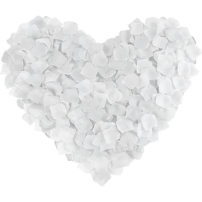 1200 stuks kunstzijde witte rozenblaadjes voor bruiloft Bruiloft bloemenkind mand Feest jubileum decoratie white