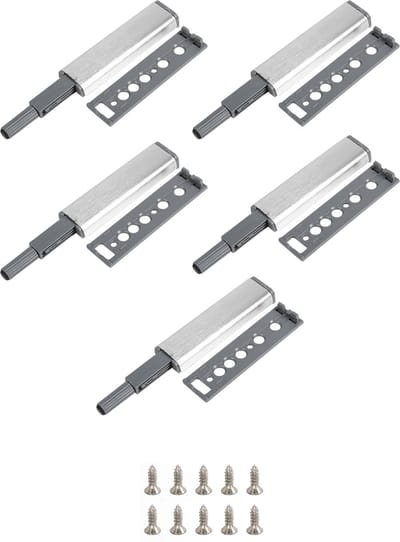 NOVOB® Buffer Druksnappers Incl. Schroeven - 5 Stuks - Push to open - Deurdemper - Deursnapper - Drukbeslag | Voor Kasten en Lades