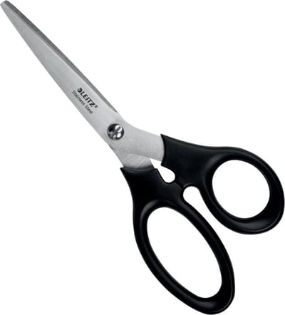 LEITZ® schaar 5424, ergonomische handgreep, geschikt voor links-/rechtshandigen, L 185 mm, roestvrij staal/kunststof, zwart