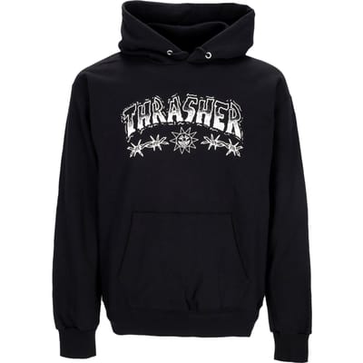 Heren hoodie met prikkeldraad zwart
