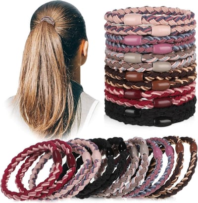 12 Stuks Katoenen Haarbanden - Elastische Vlecht Haarbanden voor Vrouwen - Ponytail Accessoires in Diverse Kleuren