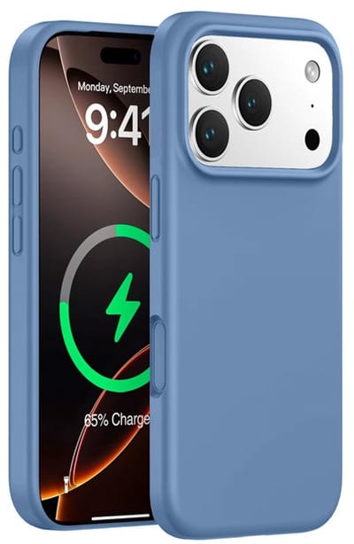 Mobiq - Siliconen Magsafe Hoesje geschikt voor iPhone 17 Pro - ice blue