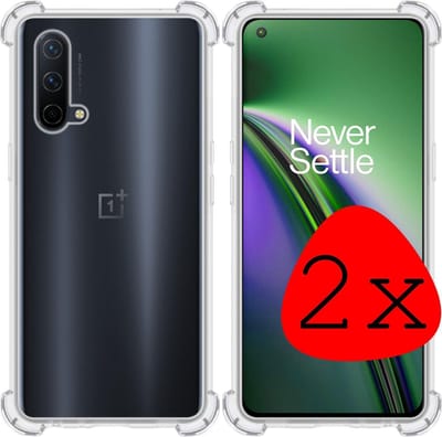 Hoesje 2 Stuks - Geschikt voor OnePlus Nord CE - Sterk & Shockproof - Siliconen Case - Back Cover - Telefoon Hoes Shock Proof - Transparant