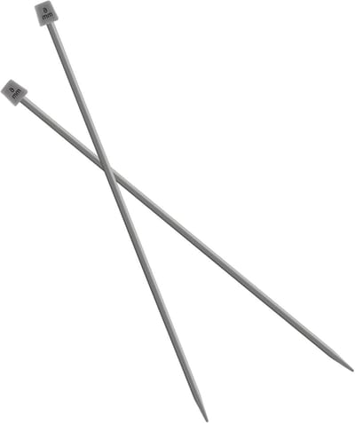 Enkelzijdige breinaalden set van 2 stuks, 35 cm lang, aluminium breipennen voor handgemaakt weven en DIY-projecten (6 mm)