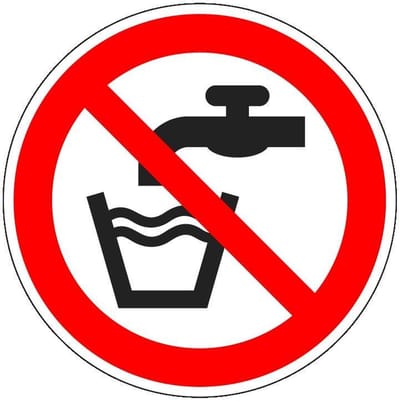 Geen drinkwater bordje - kunststof - P005 200 mm