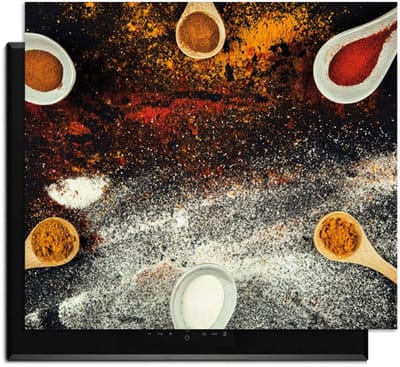KitchenArt - Spice Fusion – Inductie Beschermer - 52x35 cm - Kookplaat Beschermer - Luxe Afdekplaat Inductieplaat - Anti-slip & Oprolbaar - Beschermmat Inductiekookplaat