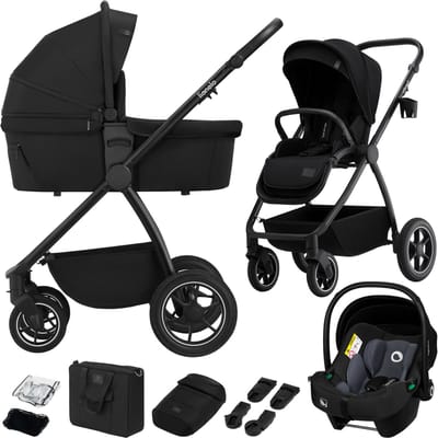 Lionelo Meril 3in1 Kinderwagen - Buggy – XL Reiswieg, Wandelwagen & ADAC-gecertificeerd Autostoeltje – All-Terrain Wielen – Compleet Accessoireset – UPF50+