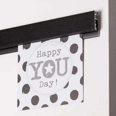 STAS Ophangsysteem - Papergrip - Kaarten Houder - Fotorek - Kaartenrek - Fotohouder - Fotoclip - 50 cm / Zwart