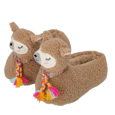Apollo - Pantoffels Meisjes - Alpaca - Bruin - Maat 31/32 - Pantoffels kinderen - Sloffen Meisjes