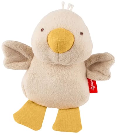 sigikid baby rammelaar eend van katoen - grijpspeelgoed voor baby's.