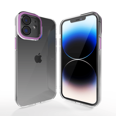 Coverzs telefoonhoesje geschikt voor Apple iPhone 11 hoesje - camera cover - doorzichtig hoesje met opstaande rand rondom camera - optimale bescherming - paars