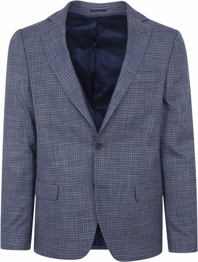 Suitable Colbert Royal Blauw Ruiten - Maat 50 - Heren blazer