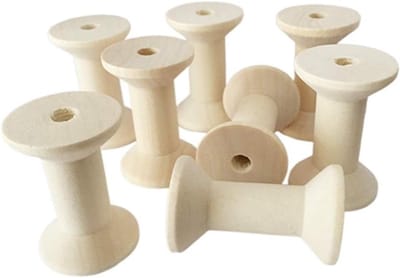 Houten spoelen set van 50 stuks, 47 x 31 mm, lege spoelen voor DIY-projecten en ambachten