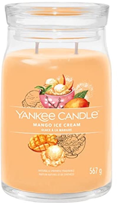 Grote Geurkaars Mango-IJs met Dubbele Lonten en Soja Wax | Lange Brandduur | Perfecte Geschenken voor Vrouwen
