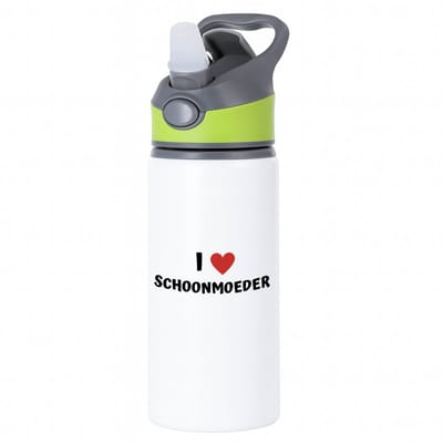 Hacebo® - I love schoonmoeder waterfles met rietje groen - Schoonmoeder - de liefste schoonmoeder - Moeder cadeautjes - moederdag - verjaardag - geschenk - kado - water fles - 650ML