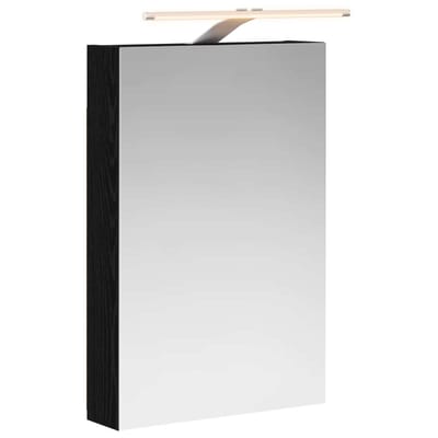 vidaXL - Badkamerspiegelkast - Zwart - Eiken - 40 - x - 10,5 - x - 60,5 - cm