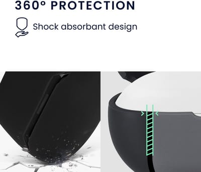 kwmobile cover voor oordopjes case - geschikt voor JBL Endurance Race 2 - Trendy beschermhoes draadloze oordopjes in zwart