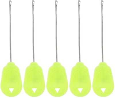 Dailygoods- Aasnaalden 9 cm - 5x Gele Aasnaalden - Kunststof/Roestvrij Staal - Ergonomisch Handvat - Eenvoudige Montage Aas - Aasgereedschap
