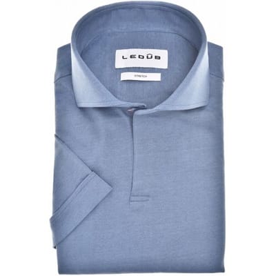Ledûb Polo V-Neck Cutaway Jersey Short Sleeve Midden Blauw / male