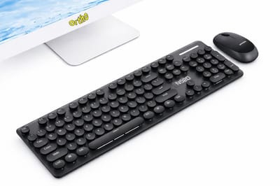 Ortho® Draadloos Toetsenbord en Muis - Toetsenbord - Incl Batterijen - Muis Draadloos - Gaming - Bluetooth - Ronde Toetsen - Compact - Zwart