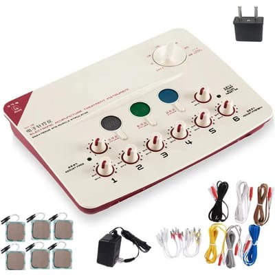 Elektroacupunctuur Acupunctuur en Moxibustie Instrument Elektrotherapie Puls Fysiotherapie Instrument EMS Spierstimulatie white