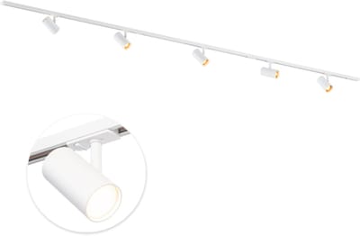 Qub Focus Railverlichting - Wit - 300 cm - I-Vorm - 5x GU10 Mesh Spots - Dimbaar - Complete Set