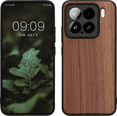 kwmobile telefoonhoesje geschikt voor Xiaomi 15 - Hoesje met bumper in donkerbruin - Backcover - hout