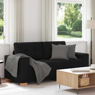 vidaXL - Loveseat - bank - 180x77x82 - cm - stof - zwart
