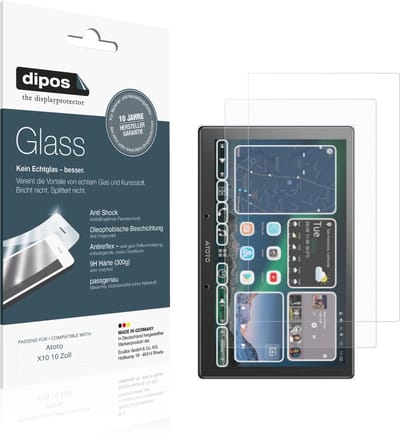 dipos – 2x Matte Pantserfolie geschikt voor Atoto X10 10 Zoll | 9H Screenprotector