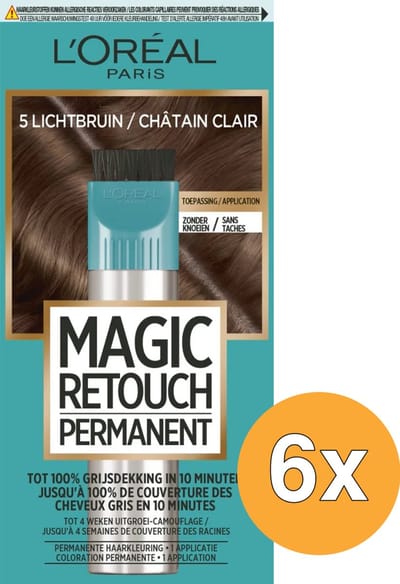6x L'Oréal Paris Magic Retouch Nr. 5 Bruin (1 stuk)