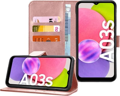Hoesje geschikt voor Samsung Galaxy A03s - Bookcase Portemonnee Hoes Rose